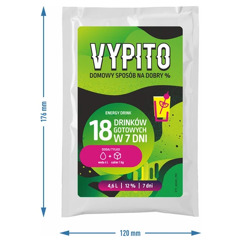 VYPITO 12%, påse för 18 drinkar - Energidryck, 126 g - 4