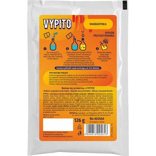 VYPITO 12 %, påse för 18 drinkar - Mandarin, 126 g - 2
