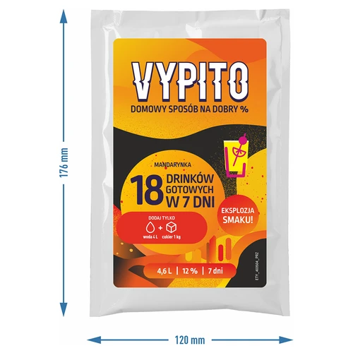 VYPITO 12 %, påse för 18 drinkar - Mandarin, 126 g - 4