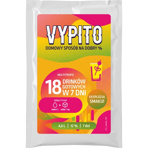 VYPITO 12 %, påse för 18 drinkar – Multitropic, 126 g