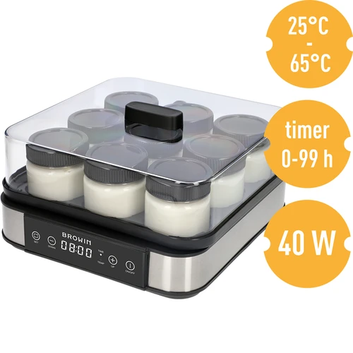 Yoghurtmaskin med termostat, 9 burkar, 1,6 L - 8