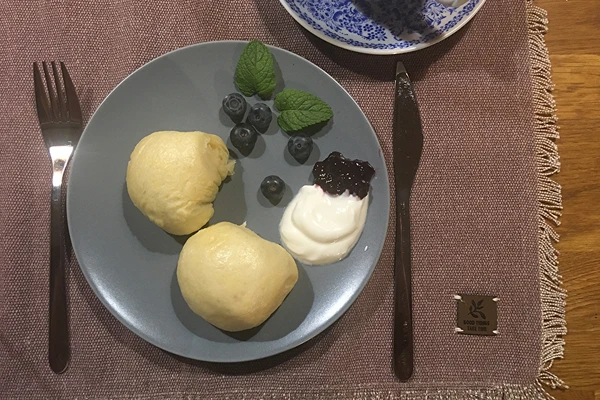 Ångbullar med amerikanska blåbär