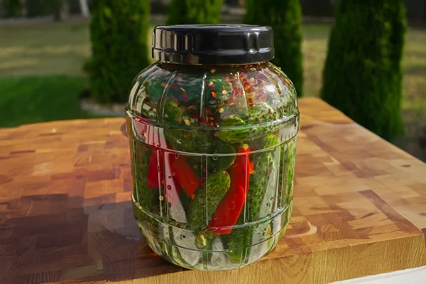 Mjölksyrade gurkor med chili