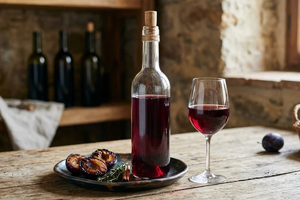 Plommonvin med tillsats av ugnsbakade plommon