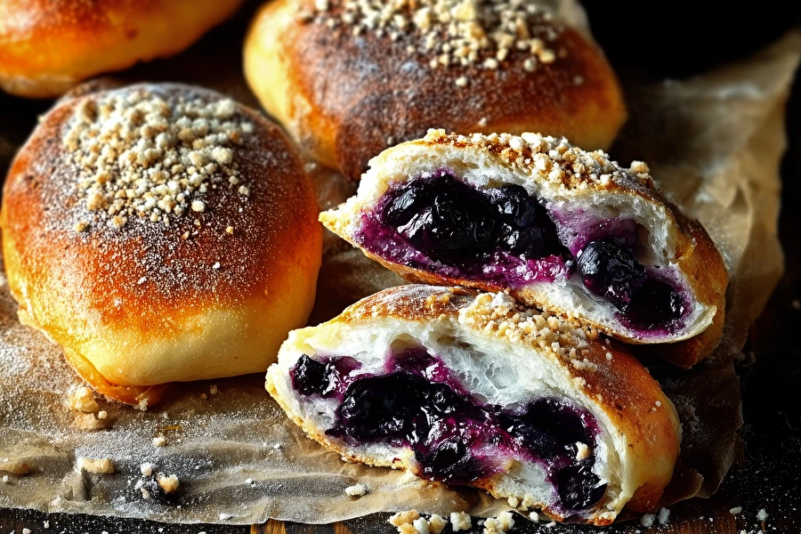 Hembakade blåbärsbullar – mjuka, fluffiga och fulla av blåbär!